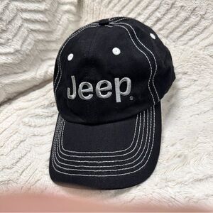JEEP Ball Cap Adjustable Black & White Baseball Cap Hat, Good Condition